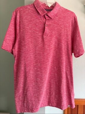 RAINFOREST Men's Heathered Pink Short-Sleeve Polo
